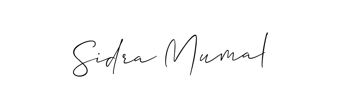 Make a beautiful signature design for name Sidra Mumal. With this signature (Allison_Script) style, you can create a handwritten signature for free. Sidra Mumal signature style 2 images and pictures png