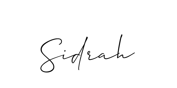 Create a beautiful signature design for name Sidrah. With this signature (Allison_Script) fonts, you can make a handwritten signature for free. Sidrah signature style 2 images and pictures png