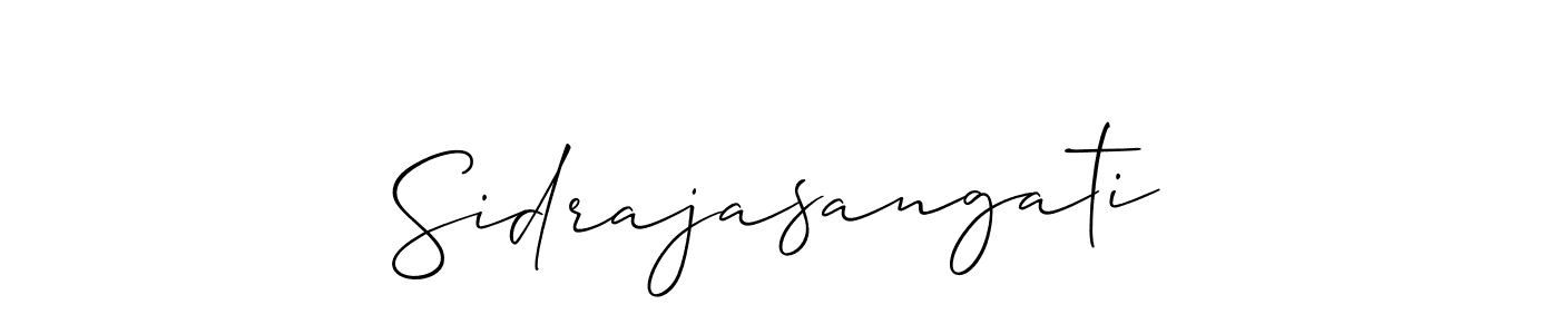 How to Draw Sidrajasangati signature style? Allison_Script is a latest design signature styles for name Sidrajasangati. Sidrajasangati signature style 2 images and pictures png