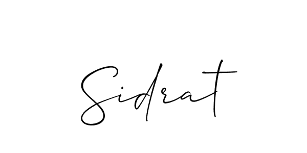 Design your own signature with our free online signature maker. With this signature software, you can create a handwritten (Allison_Script) signature for name Sidrat. Sidrat signature style 2 images and pictures png
