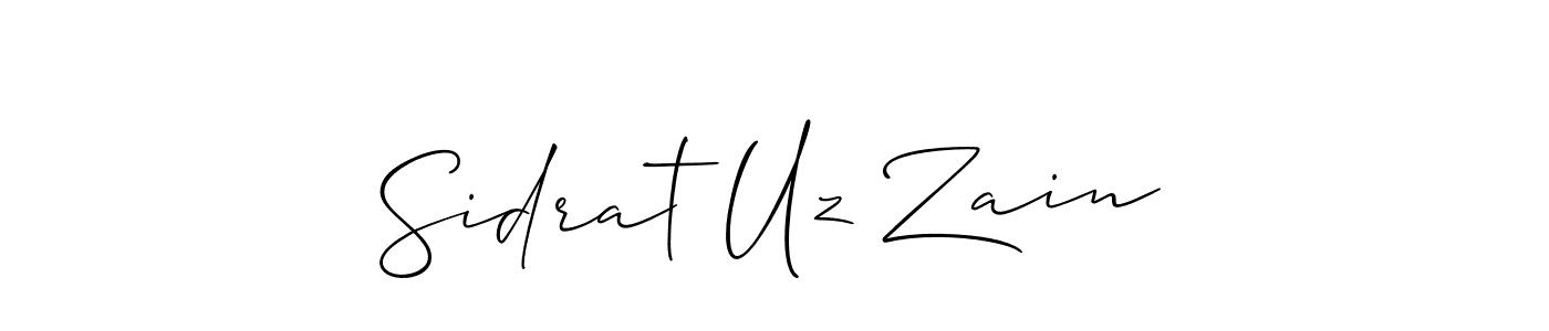 if you are searching for the best signature style for your name Sidrat Uz Zain. so please give up your signature search. here we have designed multiple signature styles  using Allison_Script. Sidrat Uz Zain signature style 2 images and pictures png