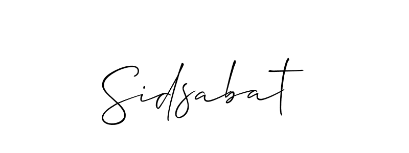 You should practise on your own different ways (Allison_Script) to write your name (Sidsabat) in signature. don't let someone else do it for you. Sidsabat signature style 2 images and pictures png