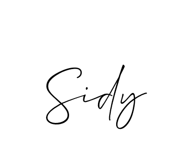 Design your own signature with our free online signature maker. With this signature software, you can create a handwritten (Allison_Script) signature for name Sidy. Sidy signature style 2 images and pictures png