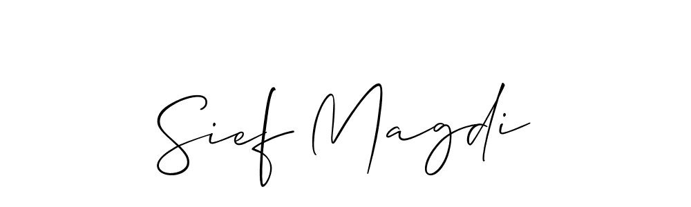 You should practise on your own different ways (Allison_Script) to write your name (Sief Magdi) in signature. don't let someone else do it for you. Sief Magdi signature style 2 images and pictures png