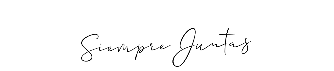 Also You can easily find your signature by using the search form. We will create Siempre Juntas name handwritten signature images for you free of cost using Allison_Script sign style. Siempre Juntas signature style 2 images and pictures png