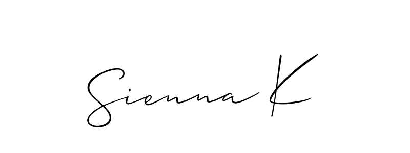 Design your own signature with our free online signature maker. With this signature software, you can create a handwritten (Allison_Script) signature for name Sienna K. Sienna K signature style 2 images and pictures png