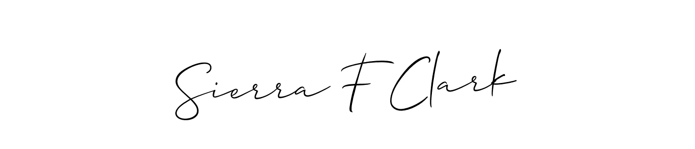Make a beautiful signature design for name Sierra F Clark. With this signature (Allison_Script) style, you can create a handwritten signature for free. Sierra F Clark signature style 2 images and pictures png