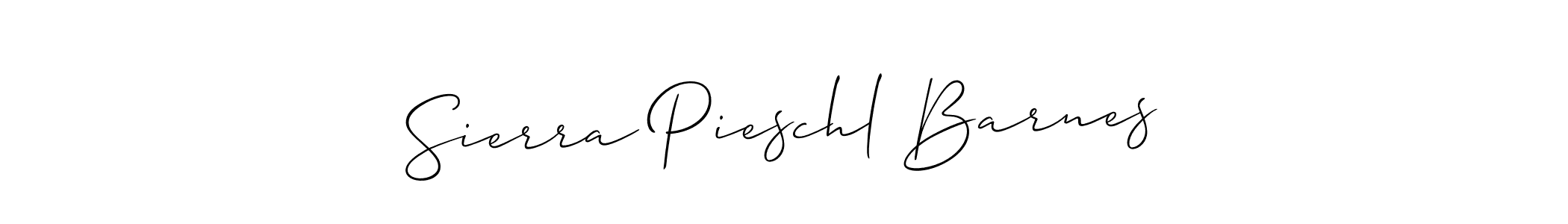 Make a beautiful signature design for name Sierra Pieschl Barnes. With this signature (Allison_Script) style, you can create a handwritten signature for free. Sierra Pieschl Barnes signature style 2 images and pictures png