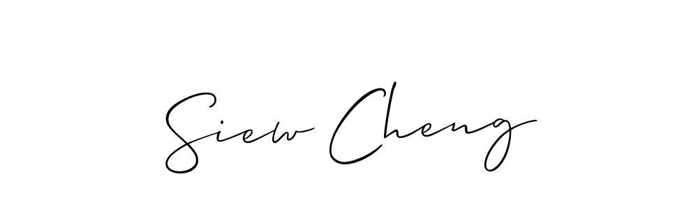 You should practise on your own different ways (Allison_Script) to write your name (Siew Cheng) in signature. don't let someone else do it for you. Siew Cheng signature style 2 images and pictures png