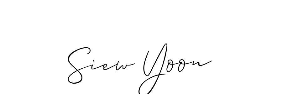 The best way (Allison_Script) to make a short signature is to pick only two or three words in your name. The name Siew Yoon include a total of six letters. For converting this name. Siew Yoon signature style 2 images and pictures png