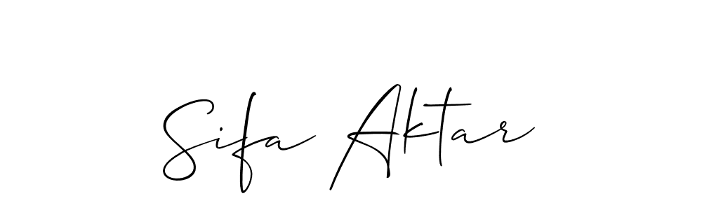 How to make Sifa Aktar signature? Allison_Script is a professional autograph style. Create handwritten signature for Sifa Aktar name. Sifa Aktar signature style 2 images and pictures png