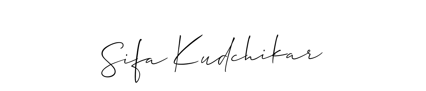 Design your own signature with our free online signature maker. With this signature software, you can create a handwritten (Allison_Script) signature for name Sifa Kudchikar. Sifa Kudchikar signature style 2 images and pictures png