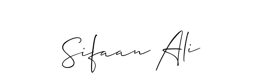 Also You can easily find your signature by using the search form. We will create Sifaan Ali name handwritten signature images for you free of cost using Allison_Script sign style. Sifaan Ali signature style 2 images and pictures png