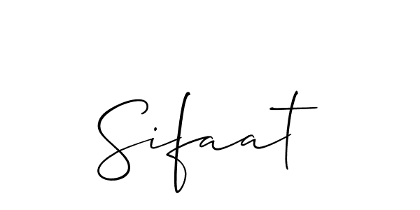 Design your own signature with our free online signature maker. With this signature software, you can create a handwritten (Allison_Script) signature for name Sifaat. Sifaat signature style 2 images and pictures png