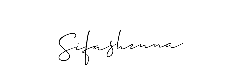 Use a signature maker to create a handwritten signature online. With this signature software, you can design (Allison_Script) your own signature for name Sifashenna. Sifashenna signature style 2 images and pictures png