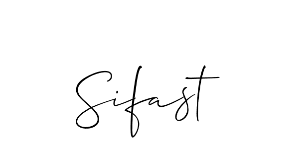 The best way (Allison_Script) to make a short signature is to pick only two or three words in your name. The name Sifast include a total of six letters. For converting this name. Sifast signature style 2 images and pictures png