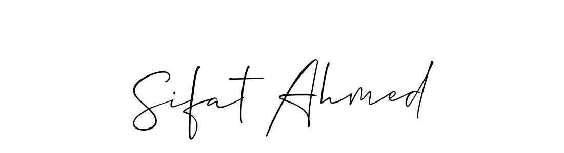 Allison_Script is a professional signature style that is perfect for those who want to add a touch of class to their signature. It is also a great choice for those who want to make their signature more unique. Get Sifat Ahmed name to fancy signature for free. Sifat Ahmed signature style 2 images and pictures png