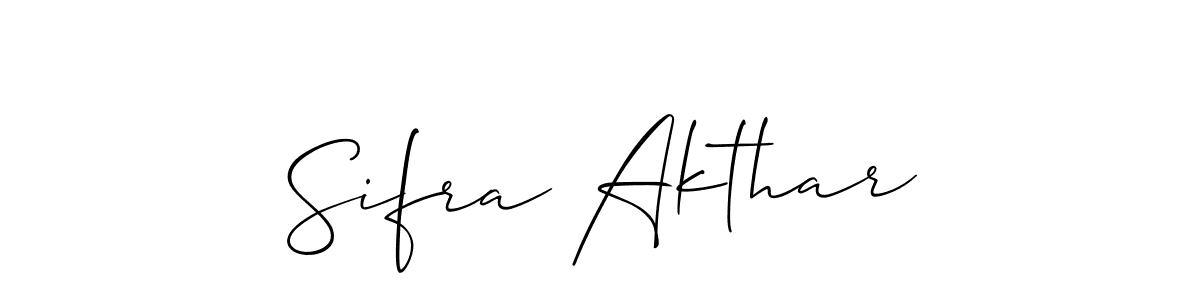 How to make Sifra Akthar signature? Allison_Script is a professional autograph style. Create handwritten signature for Sifra Akthar name. Sifra Akthar signature style 2 images and pictures png