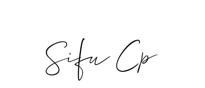 Use a signature maker to create a handwritten signature online. With this signature software, you can design (Allison_Script) your own signature for name Sifu Cp. Sifu Cp signature style 2 images and pictures png