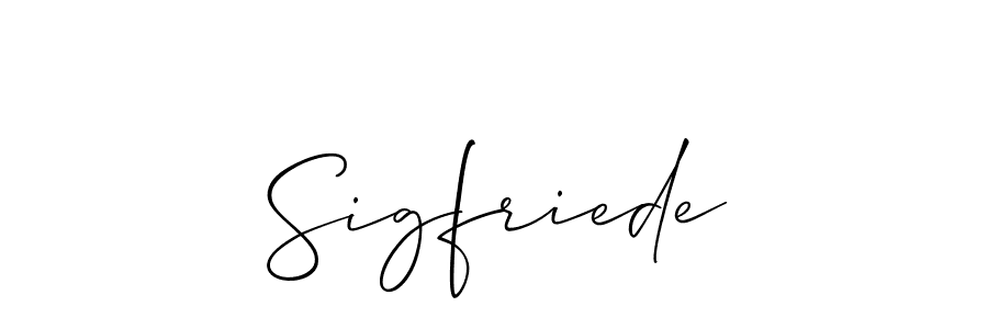 Create a beautiful signature design for name Sigfriede. With this signature (Allison_Script) fonts, you can make a handwritten signature for free. Sigfriede signature style 2 images and pictures png