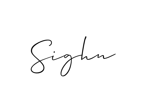Use a signature maker to create a handwritten signature online. With this signature software, you can design (Allison_Script) your own signature for name Sighn. Sighn signature style 2 images and pictures png