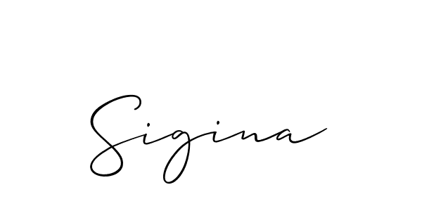 Create a beautiful signature design for name Sigina. With this signature (Allison_Script) fonts, you can make a handwritten signature for free. Sigina signature style 2 images and pictures png