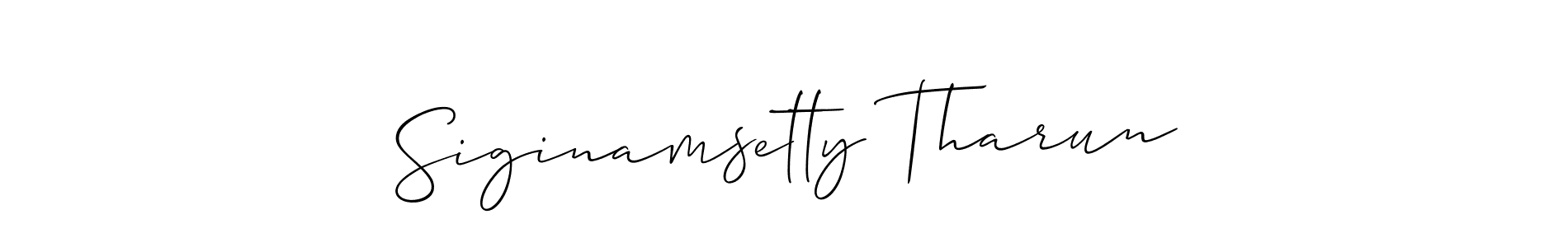 You can use this online signature creator to create a handwritten signature for the name Siginamsetty Tharun. This is the best online autograph maker. Siginamsetty Tharun signature style 2 images and pictures png