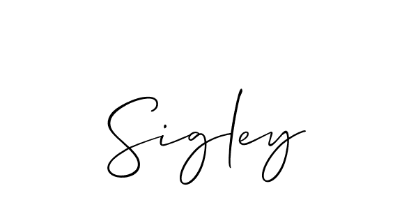 Make a beautiful signature design for name Sigley. With this signature (Allison_Script) style, you can create a handwritten signature for free. Sigley signature style 2 images and pictures png