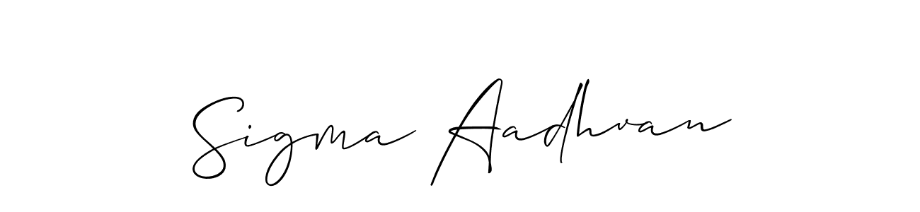 Also we have Sigma Aadhvan name is the best signature style. Create professional handwritten signature collection using Allison_Script autograph style. Sigma Aadhvan signature style 2 images and pictures png