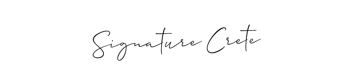 Make a short Signature Crete signature style. Manage your documents anywhere anytime using Allison_Script. Create and add eSignatures, submit forms, share and send files easily. Signature Crete signature style 2 images and pictures png