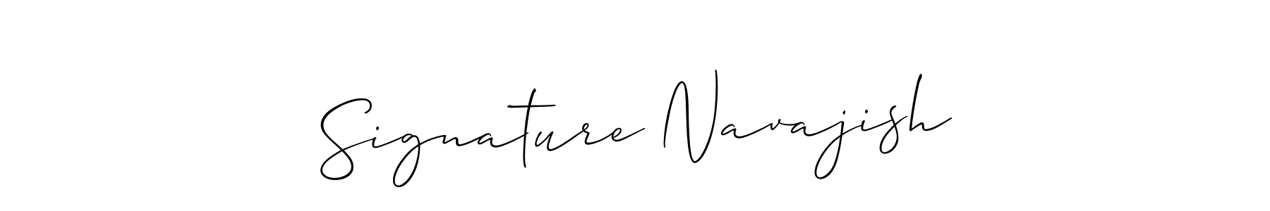 How to make Signature Navajish name signature. Use Allison_Script style for creating short signs online. This is the latest handwritten sign. Signature Navajish signature style 2 images and pictures png