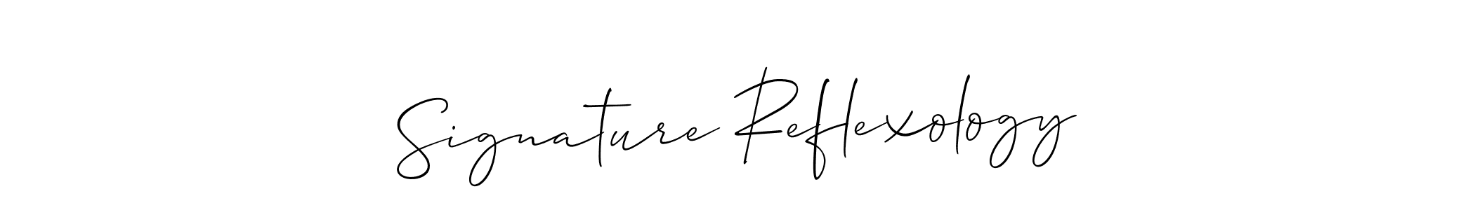 Use a signature maker to create a handwritten signature online. With this signature software, you can design (Allison_Script) your own signature for name Signature Reflexology. Signature Reflexology signature style 2 images and pictures png