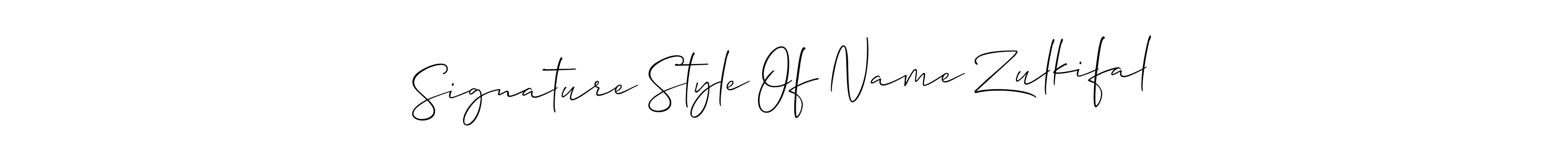 Design your own signature with our free online signature maker. With this signature software, you can create a handwritten (Allison_Script) signature for name Signature Style Of Name Zulkifal. Signature Style Of Name Zulkifal signature style 2 images and pictures png