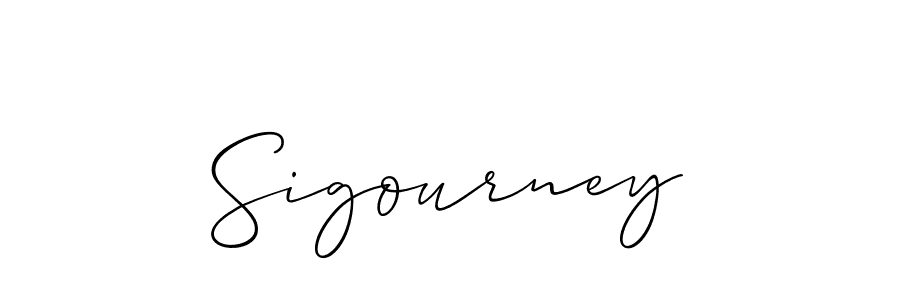 Design your own signature with our free online signature maker. With this signature software, you can create a handwritten (Allison_Script) signature for name Sigourney. Sigourney signature style 2 images and pictures png