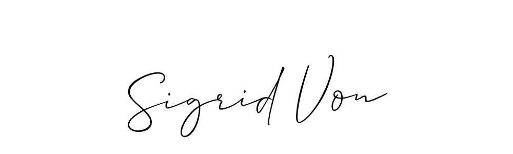 Once you've used our free online signature maker to create your best signature Allison_Script style, it's time to enjoy all of the benefits that Sigrid Von name signing documents. Sigrid Von signature style 2 images and pictures png