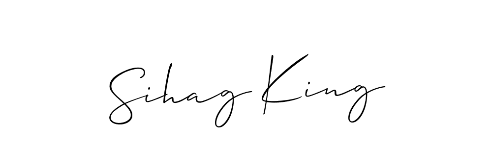 How to make Sihag King name signature. Use Allison_Script style for creating short signs online. This is the latest handwritten sign. Sihag King signature style 2 images and pictures png