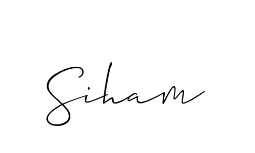 It looks lik you need a new signature style for name Siham. Design unique handwritten (Allison_Script) signature with our free signature maker in just a few clicks. Siham signature style 2 images and pictures png