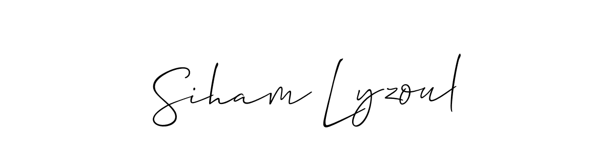 Once you've used our free online signature maker to create your best signature Allison_Script style, it's time to enjoy all of the benefits that Siham Lyzoul name signing documents. Siham Lyzoul signature style 2 images and pictures png