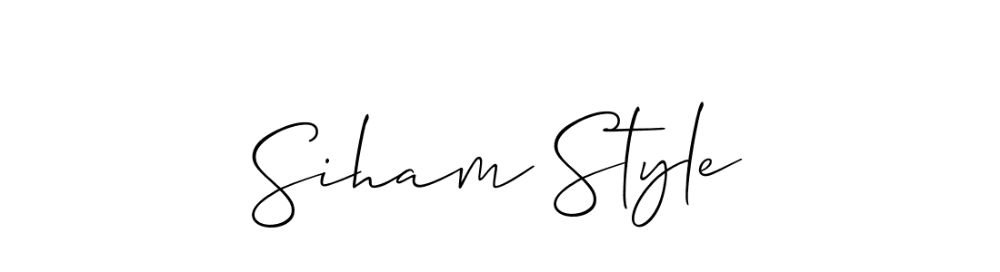 How to make Siham Style name signature. Use Allison_Script style for creating short signs online. This is the latest handwritten sign. Siham Style signature style 2 images and pictures png