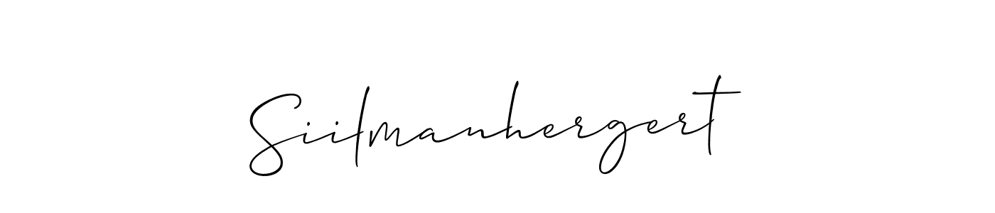 Use a signature maker to create a handwritten signature online. With this signature software, you can design (Allison_Script) your own signature for name Siilmanhergert. Siilmanhergert signature style 2 images and pictures png