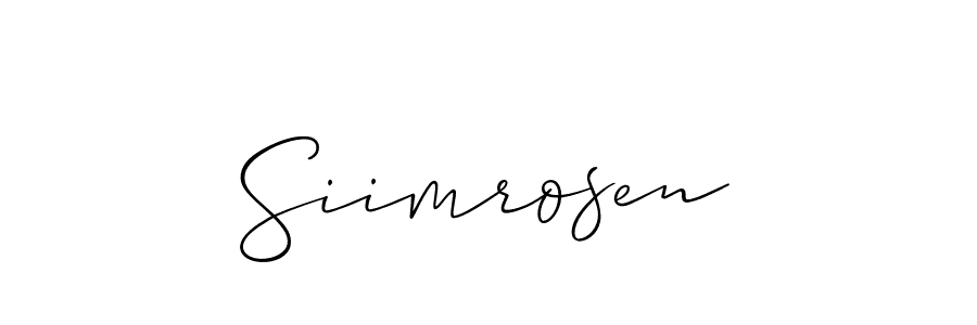 Create a beautiful signature design for name Siimrosen. With this signature (Allison_Script) fonts, you can make a handwritten signature for free. Siimrosen signature style 2 images and pictures png