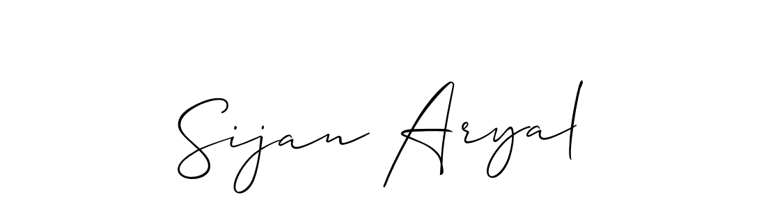 Create a beautiful signature design for name Sijan Aryal. With this signature (Allison_Script) fonts, you can make a handwritten signature for free. Sijan Aryal signature style 2 images and pictures png