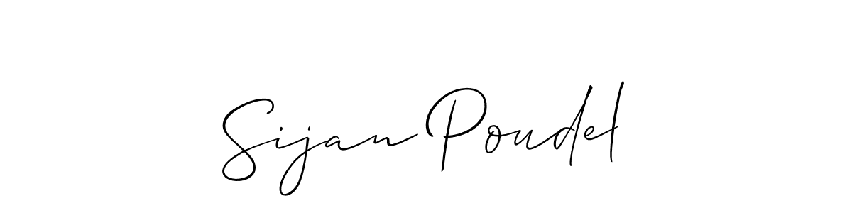 Use a signature maker to create a handwritten signature online. With this signature software, you can design (Allison_Script) your own signature for name Sijan Poudel. Sijan Poudel signature style 2 images and pictures png