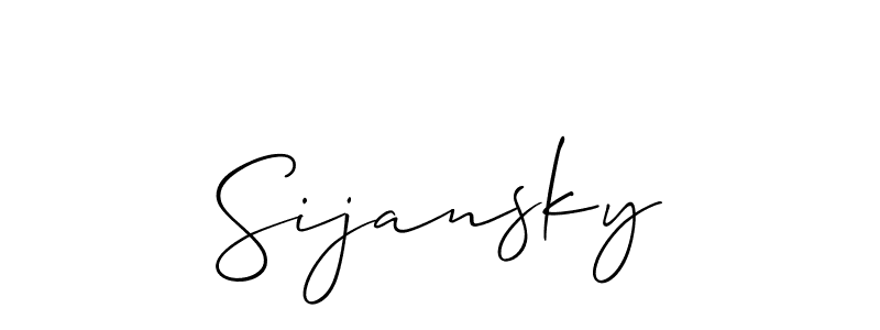 Allison_Script is a professional signature style that is perfect for those who want to add a touch of class to their signature. It is also a great choice for those who want to make their signature more unique. Get Sijansky name to fancy signature for free. Sijansky signature style 2 images and pictures png