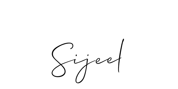 Create a beautiful signature design for name Sijeel. With this signature (Allison_Script) fonts, you can make a handwritten signature for free. Sijeel signature style 2 images and pictures png