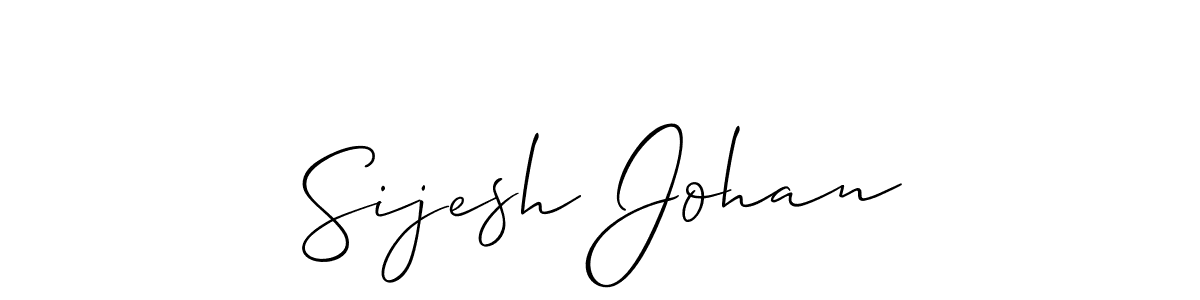 if you are searching for the best signature style for your name Sijesh Johan. so please give up your signature search. here we have designed multiple signature styles  using Allison_Script. Sijesh Johan signature style 2 images and pictures png