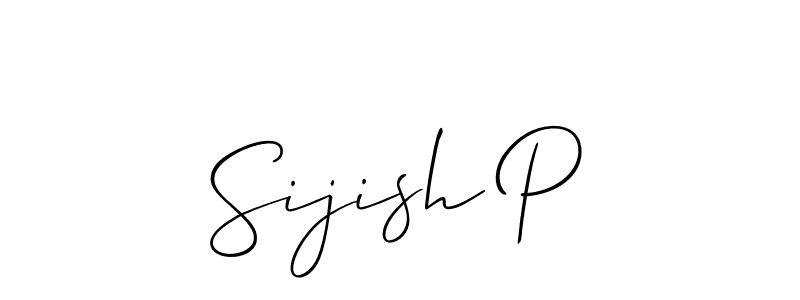 You should practise on your own different ways (Allison_Script) to write your name (Sijish P) in signature. don't let someone else do it for you. Sijish P signature style 2 images and pictures png