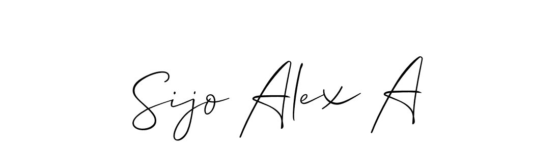 You should practise on your own different ways (Allison_Script) to write your name (Sijo Alex A) in signature. don't let someone else do it for you. Sijo Alex A signature style 2 images and pictures png