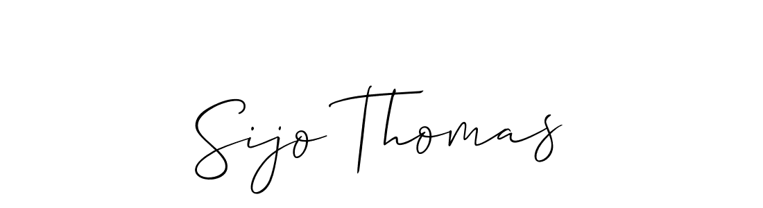 How to make Sijo Thomas name signature. Use Allison_Script style for creating short signs online. This is the latest handwritten sign. Sijo Thomas signature style 2 images and pictures png