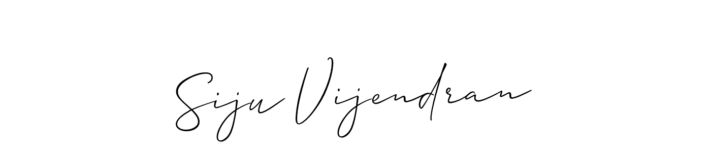 You should practise on your own different ways (Allison_Script) to write your name (Siju Vijendran) in signature. don't let someone else do it for you. Siju Vijendran signature style 2 images and pictures png